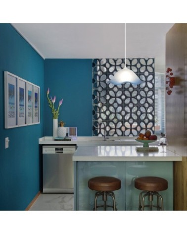 Suspension verre bleu