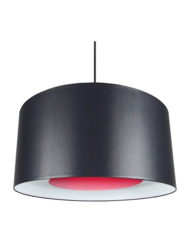 Suspension tissu noir et rouge
