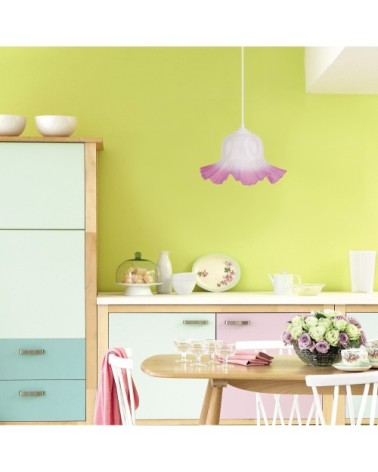 Suspension verre rose
