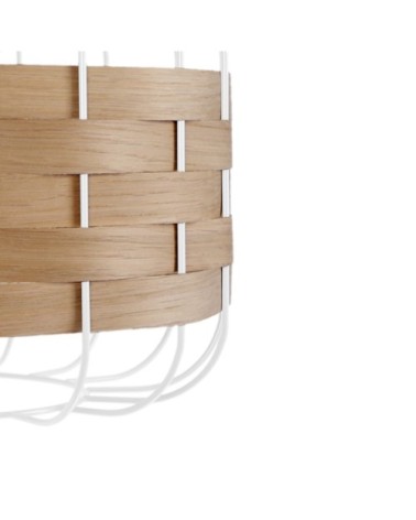 Suspension acier blanc etbois naturel