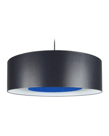 Suspension tissu noir et bleu