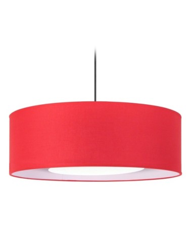 Suspension tissu rouge et transparent