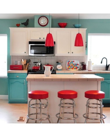 Suspension métal rouge