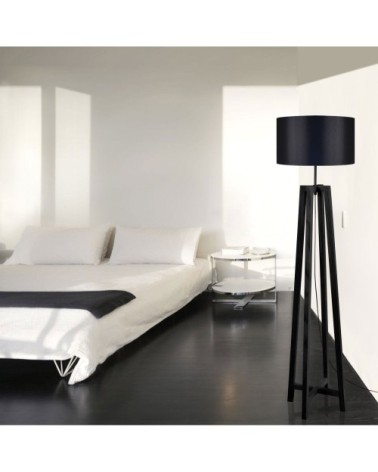 Lampadaire bois noir