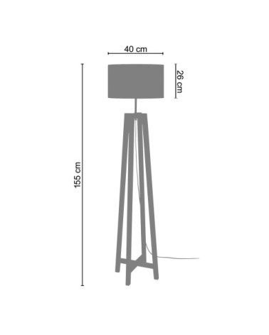 Lampadaire bois noir