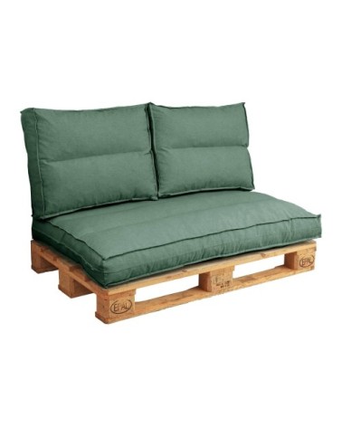 Dossier coussin palette en polyester vert fougère 60 x 50 cm
