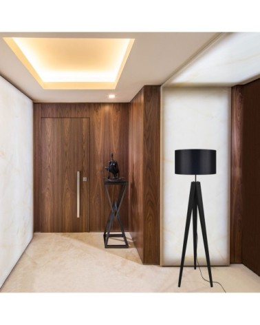 Lampadaire bois noir