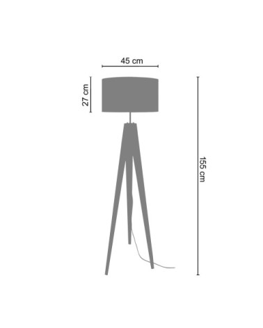 Lampadaire bois noir