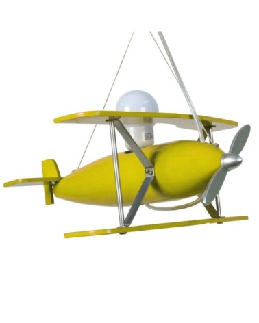 Suspension bois jaune