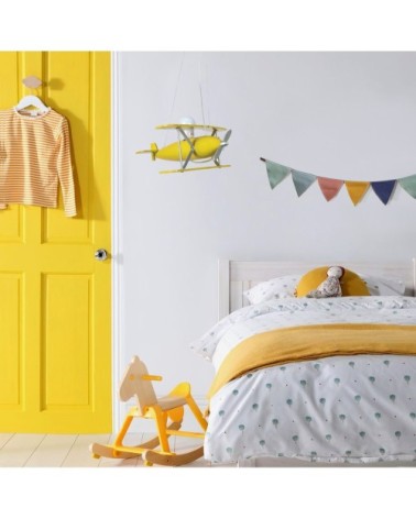 Suspension bois jaune