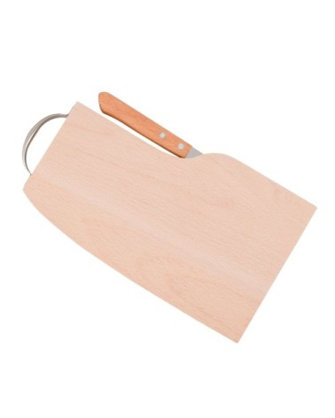 Planche à saucisson en bois de hêtre et couteau