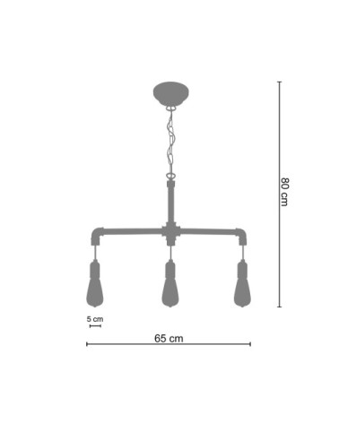 Lustre métal noir et cuivre