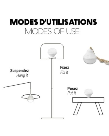 Suspension sans fil jute beige d63cm