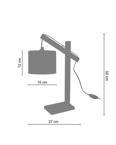 Lampe de bureau bois naturel et écru