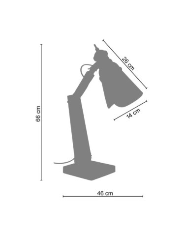 Lampe de bureau bois naturel  et anthracite