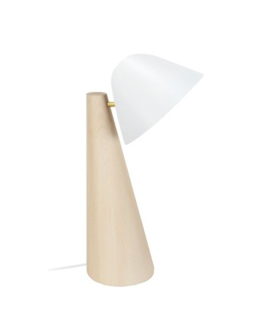Lampe de bureau bois naturel et blanc