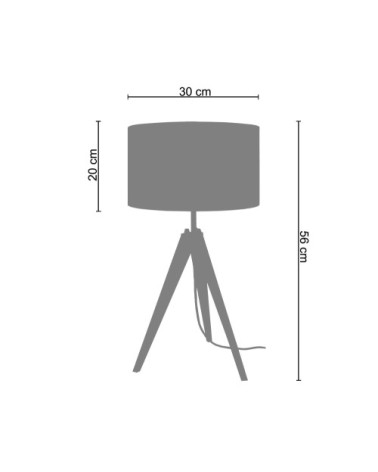 Lampe de chevet bois naturel et noir