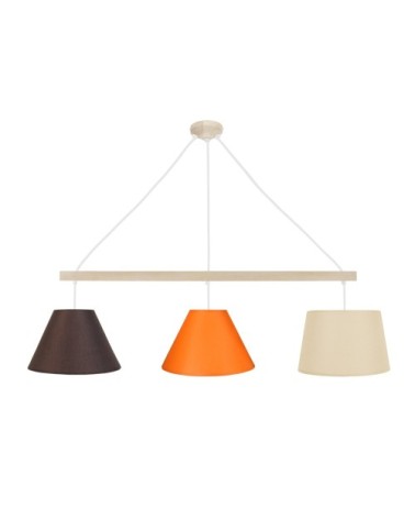 Suspension bois naturel et multicolore