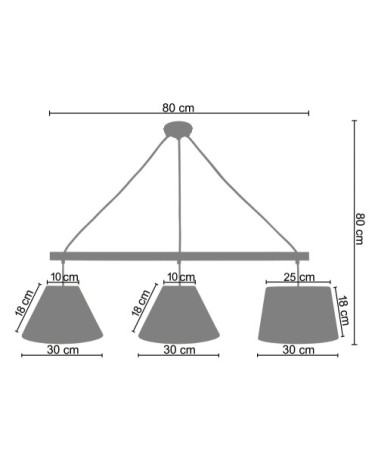 Suspension bois naturel et multicolore