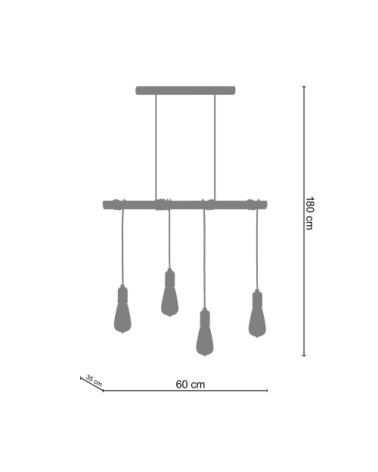 Suspension bois naturel et noir