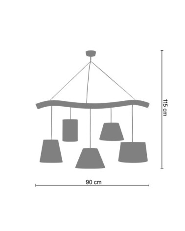 Suspension bois bois rustic et crème