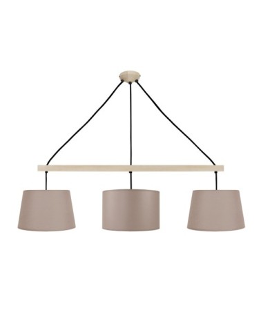 Suspension bois naturel et taupe