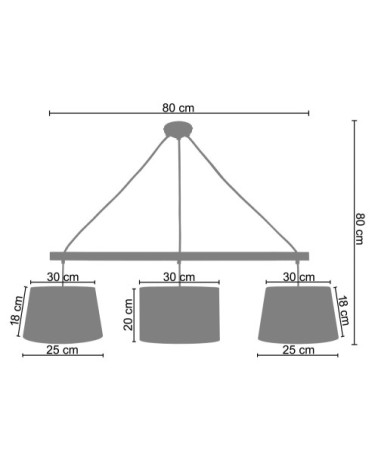 Suspension bois naturel et taupe