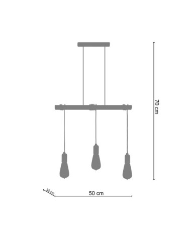 Suspension bois naturel et noir