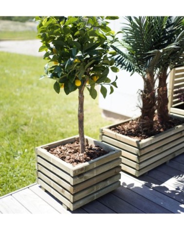 Bac à fleurs en bois de pin carré  L-40cm