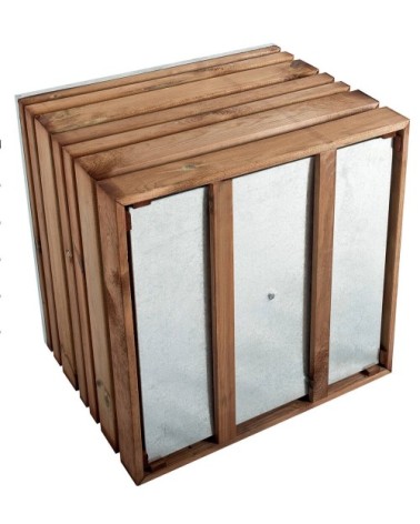 Bac à fleurs en bois teinté marron L-60cm