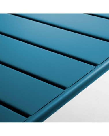 Table basse de jardin acier bleu pacific