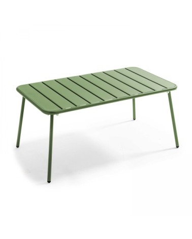 Table basse de jardin acier vert cactus
