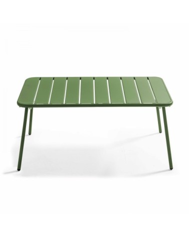 Table basse de jardin acier vert cactus