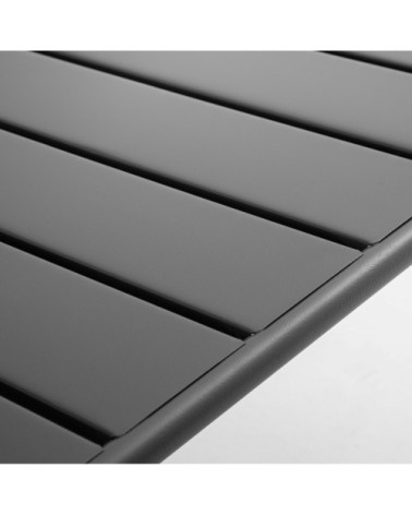Table basse de jardin acier gris anthracite