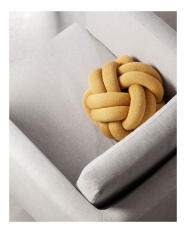 Coussin Knot Tissus jaune 30x15x30 cm