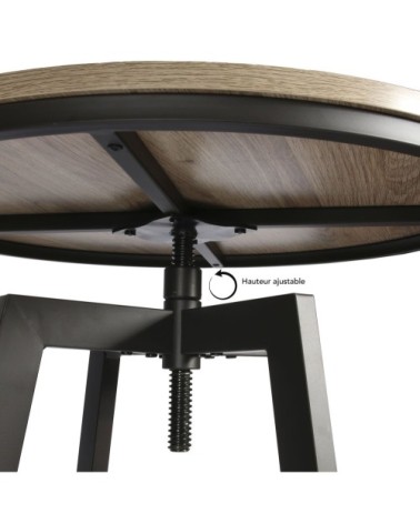 Table haute avec tabourets design industriel 2 personnes noir