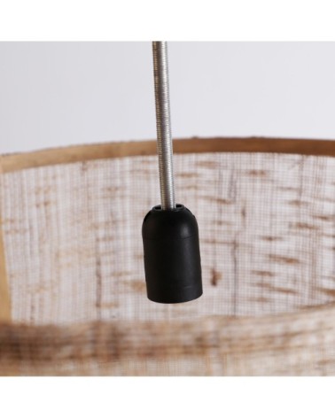 Lustre en bois de sapin et lin en marron 46x46x58 cm