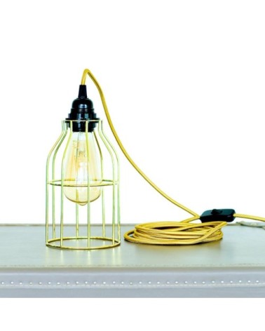 Fil électrique en tissu luminaire jaune 4,5m