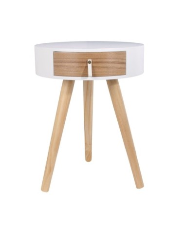 Table de chevet scandinave blanche