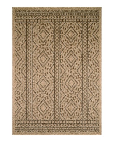 Tapis intérieur/extérieur aspect jute motif géométrique 120x160