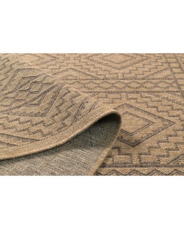 Tapis intérieur/extérieur aspect jute motif géométrique 120x160