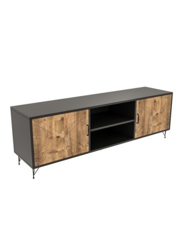 Meuble TV design effet bois gris anthracite