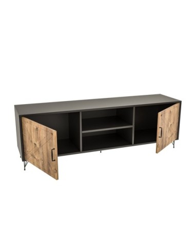 Meuble TV design effet bois gris anthracite
