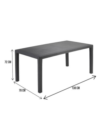 Table d'extérieur anthracite 138x78 cm