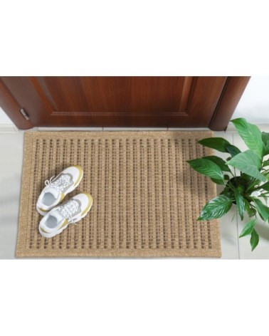 Tapis intérieur/extérieur aspect jute marron 60x90