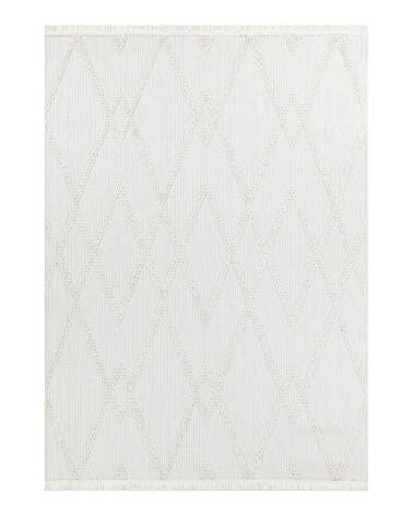 Tapis Salon blanc Motif Losange en relief 120x160