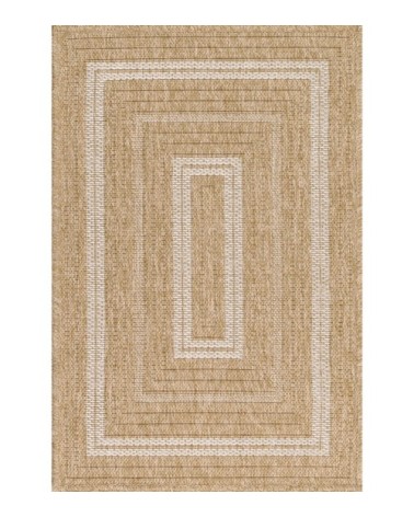 Tapis intérieur/extérieur aspect jute motif rectangulaire blanc 60x90