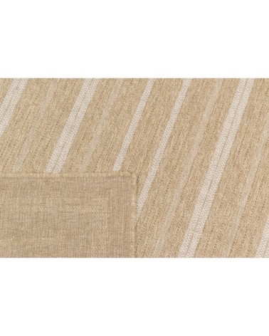 Tapis intérieur/extérieur aspect jute motif rectangulaire blanc 60x90