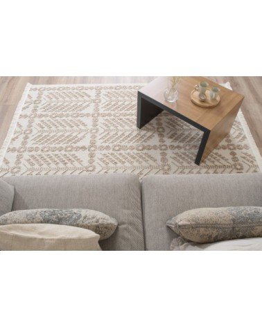 Tapis salon crème de style ethnique 160x230