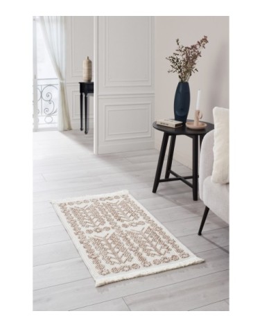 Tapis salon crème de style ethnique 60x90